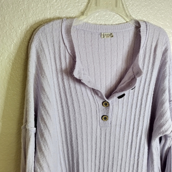 Free People Around The Clock Pullover Ribbed Sweater Lavender Purple Sz Xs - Picture 4 of 11